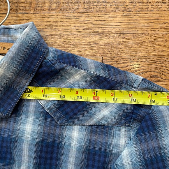 Vintage Wrangler Women’s American Cowboys Plaid Snap Western Shirt Sz L Blue - Picture 8 of 12